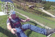 Monte Pana ziplining in paraglider seat