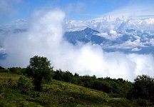 View across Lago Maggiore from hiking trail