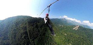 Zipline ride with work harness