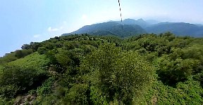 View along zipline towards end point