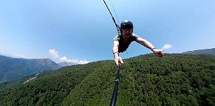 Ziplining falcon style near Lago Maggiore