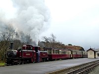 Steam train at Tanygrisiau station