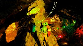 Ziplines in cavern