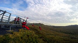 Zipline start in Wales