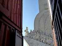Discoverers monument and containers