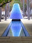 Blue water fountain