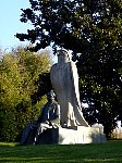 Giant bird with man sculpture