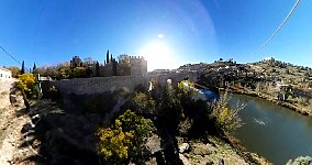 Zipline near bridge in Toledo