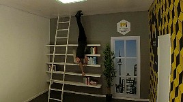 Upside down at Museum of Illusions