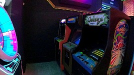 Galaga and Frogger cabinets