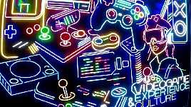 Videi game museum neon sign