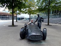 Fangio bronze sculpture in Stuttgart