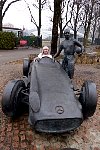 Fangio bronze sculpture in Monza
