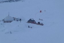 Approaching igloo village