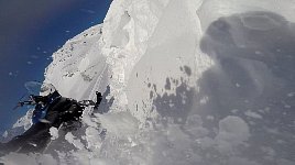 Falling off snowmobile