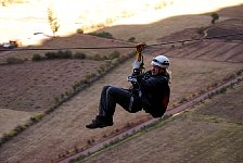 Ziplining down from Skylodge