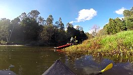 Canoe pulled on shore