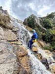 Halfway down the waterfall