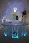 Ice hotel reception desk