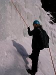 Me, hanging beside a frozen waterfall