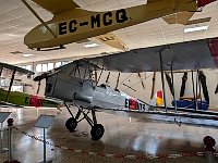 Sailplane suspended from ceiling at Madrid plane museum