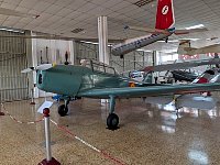 Sailplane suspended from ceiling at Madrid plane museum