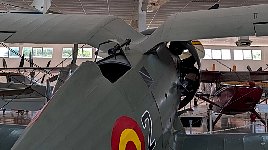 Biplane with kink in wing at Madrid plane museum