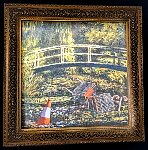 Trolley oil painting at Banksy museum in Madrid