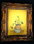 Sunflower stems oil painting at Banksy museum in Madrid