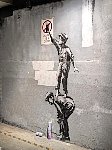 Graffiti art at Banksy museum in Madrid