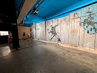 Israel wall graffiti at Banksy museum in Madrid
