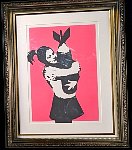 Girl with bomb at Banksy museum in Madrid
