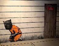 Guantanamo Bay graffiti at Banksy museum in Madrid