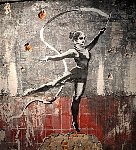 Ukraine graffiti at Banksy museum in Madrid