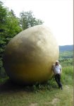 Golden Egg sculpture