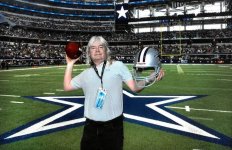 Greenscreened into Dallas Cowboy arena