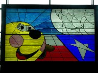 Glass mural at Frontiers of Flight Museum in Dallas