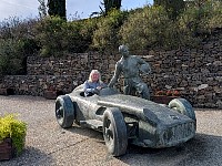 Fangio bronze sculpture in Barcelona