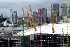 Millennium Dome and Canary Wharf