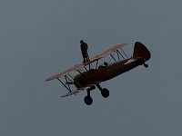 Wing walk flight in drizzle