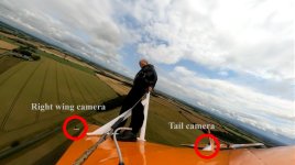 Position of right wing and tail camera