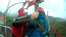 Zipline roller coaster in bad weather