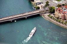 Ship near Rhine bridge at Konstanz