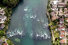 Approaching Rhine Falls at Schaffhausen