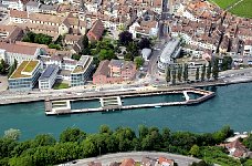 Rhybadi Rhine Swimming Pool in the shape of a ship