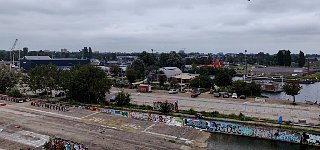 Dry dock area turned into skate park