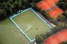 Wet football field