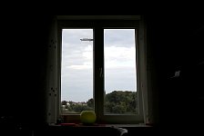 Zeppelin through window