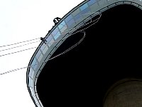 Ropes hanging from Euromast on a windy day