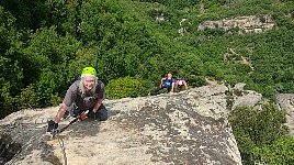 Heading uphill the Via Ferrata